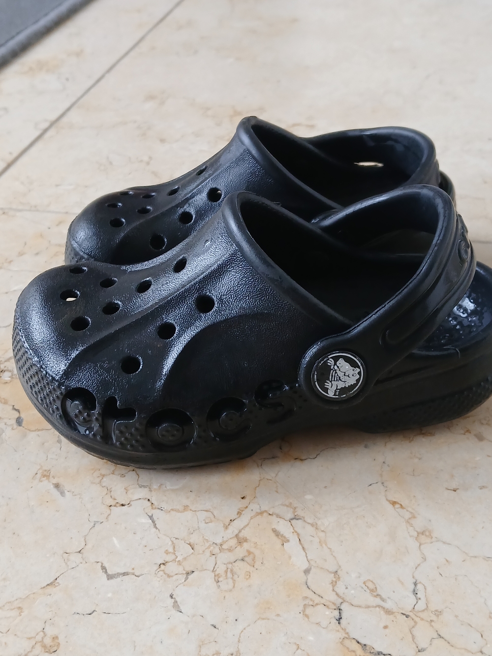 CROCS Kids Black Classic Clog with Heel Strap